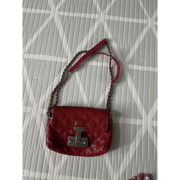 Marc Jacobs‎ Womens Red Chain Strap Quilted Crossbody Handbag - Picture 6 of 6